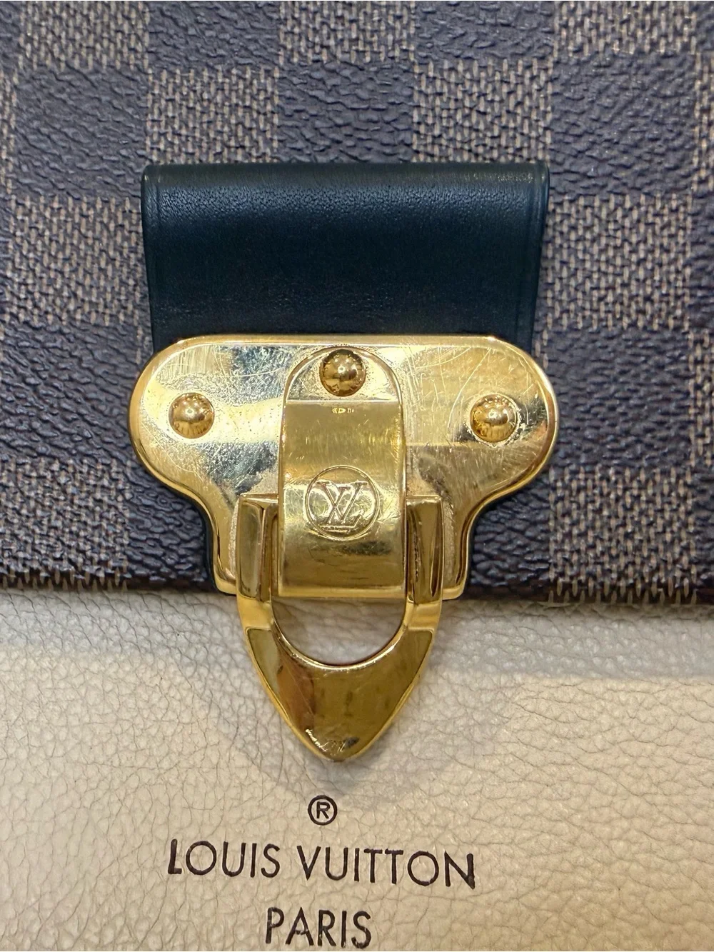 Authentic- Louis Vuitton Vavin PM – Damier Ebene / Creme